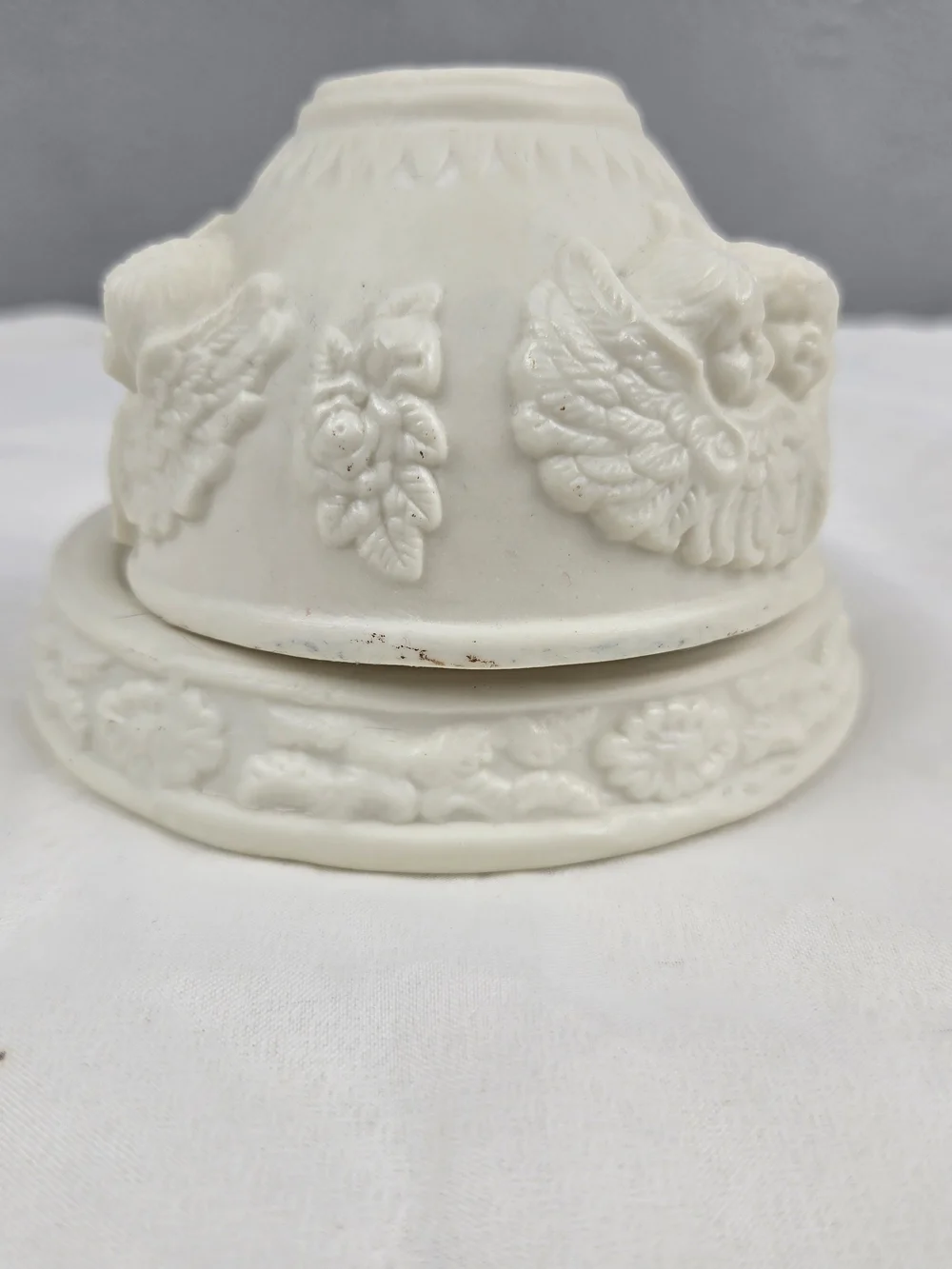 Vintage 1998 Hermitage Pottery Angel Cherub Candle Lamp | Cottagecore Decor